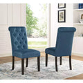 Okak Modern Solid Wood Dining Chairs with Luxury Tufted Back, Set of 2, Upholstered Kitchen Side Chairs for Living/Dining Room
