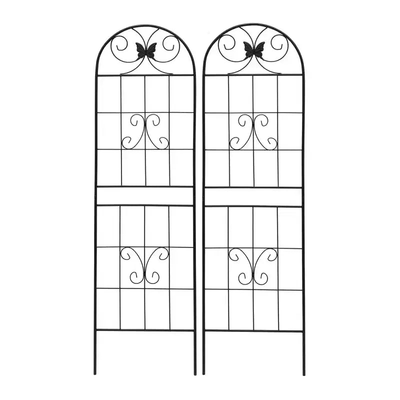 MAYEERTY Lot de 4 treillis de jardin en métal, 220 x 50 cm, résistants à la rouille, pour plantes grimpantes, noirs, pour fleurs d'extérieur