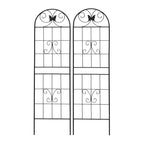 MAYEERTY Lot de 4 treillis de jardin en métal, 220 x 50 cm, résistants à la rouille, pour plantes grimpantes, noirs, pour fleurs d'extérieur