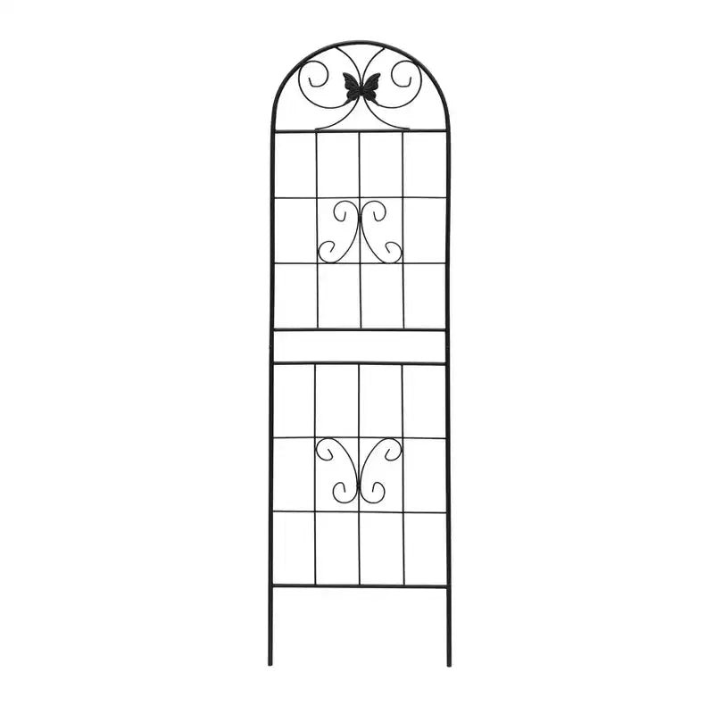 MAYEERTY Lot de 4 treillis de jardin en métal, 220 x 50 cm, résistants à la rouille, pour plantes grimpantes, noirs, pour fleurs d'extérieur