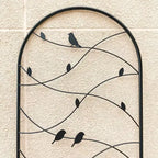 MAYEERTY Lot de 2 treillis de jardin en métal 180 x 50 cm, antirouille, support pour plantes grimpantes, noir, pour extérieur
