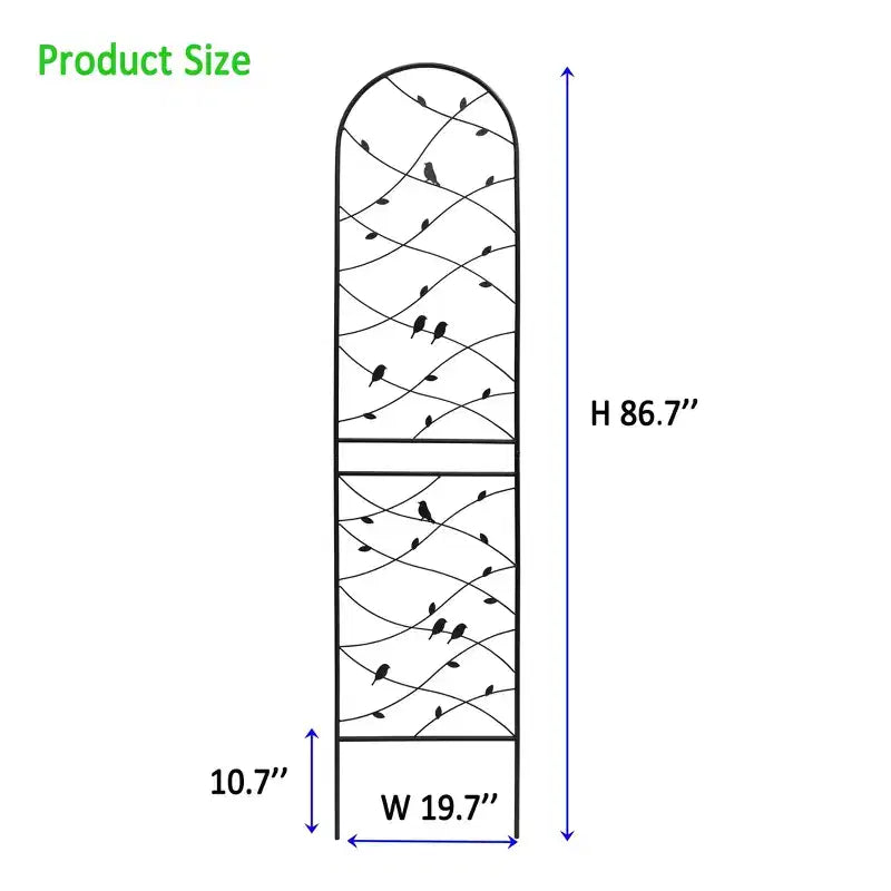 MAYEERTY Lot de 2 treillis de jardin en métal 180 x 50 cm, antirouille, support pour plantes grimpantes, noir, pour extérieur