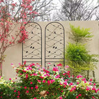 MAYEERTY Lot de 2 treillis de jardin en métal 180 x 50 cm, antirouille, support pour plantes grimpantes, noir, pour extérieur