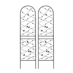 MAYEERTY Lot de 2 treillis de jardin en métal 180 x 50 cm, antirouille, support pour plantes grimpantes, noir, pour extérieur