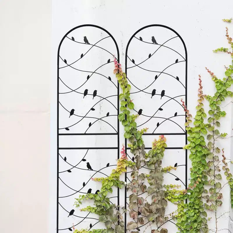 MAYEERTY 2 Pack Metal Garden Trellis 71 x 19.7 Inch Rustproof Climbing Plants Support Black Outdoor Flower