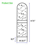 MAYEERTY Lot de 2 treillis de jardin en métal 180 x 50 cm, antirouille, support pour plantes grimpantes, noir, pour extérieur