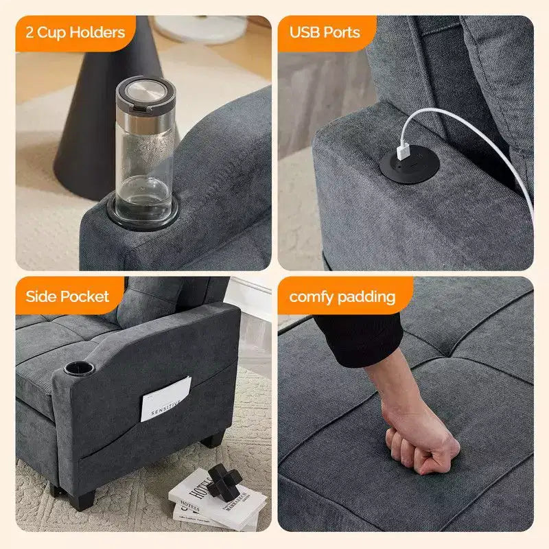 Karl Home |Canapé-lit simple de 89 cm de large