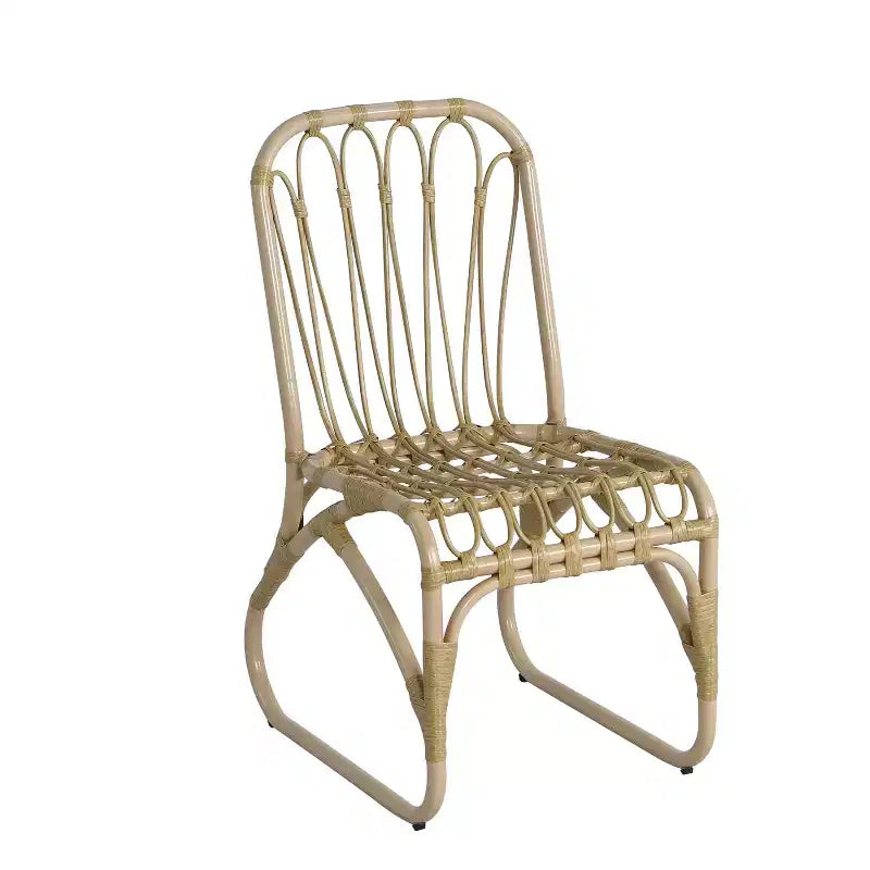 MAYEERTY Lot de 2 chaises de salle à manger d'extérieur en rotin PE avec coussin lavable pour jardin et terrasse