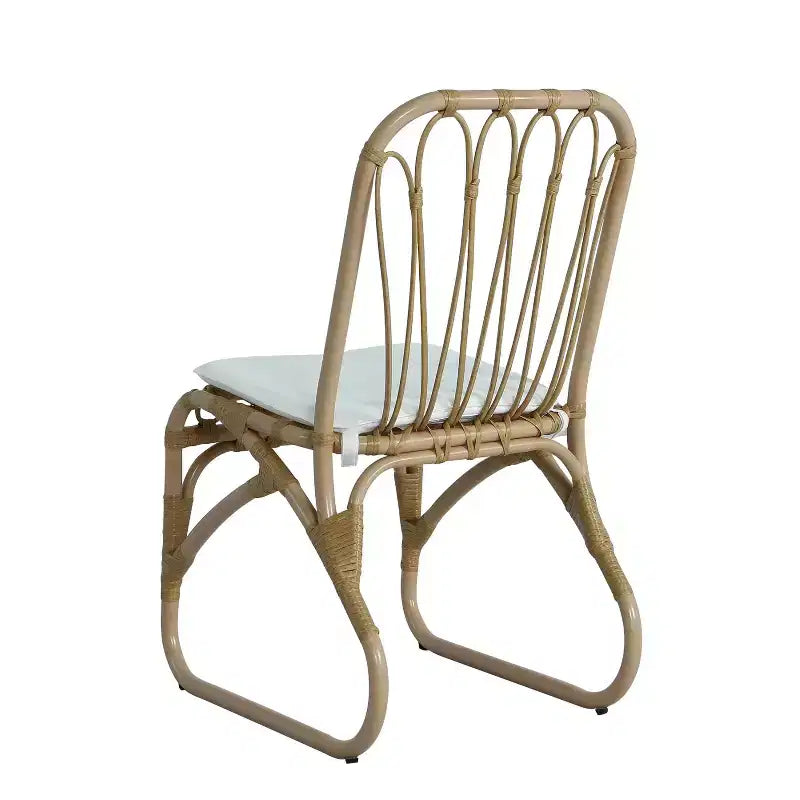MAYEERTY Lot de 2 chaises de salle à manger d'extérieur en rotin PE avec coussin lavable pour jardin et terrasse
