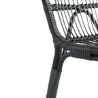 MAYEERTY Lot de 2 chaises de salle à manger d'extérieur en rotin PE avec coussin lavable en rotin gris pour patio et jardin