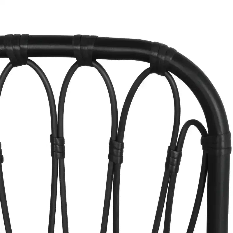 MAYEERTY Lot de 2 chaises de salle à manger d'extérieur en rotin PE avec coussin lavable en rotin gris pour patio et jardin