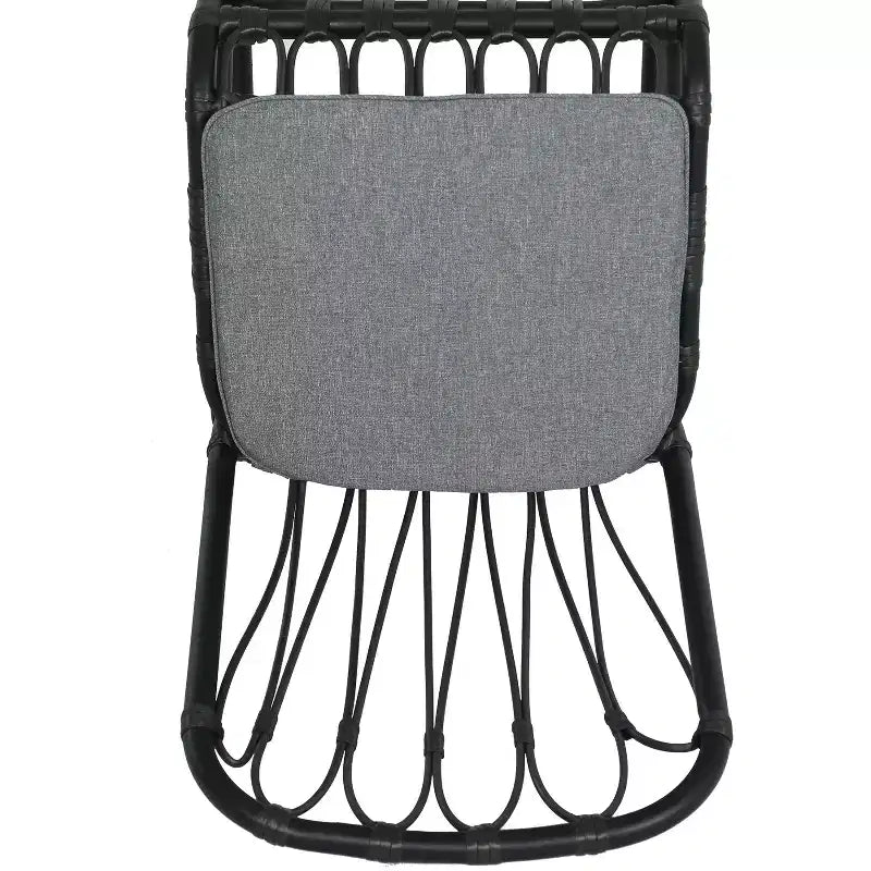 MAYEERTY Lot de 2 chaises de salle à manger d'extérieur en rotin PE avec coussin lavable en rotin gris pour patio et jardin