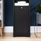 GDFStudio Helen Armoire de salle de bain moderne de 162 cm de haut avec étagères réglables, panier à linge et rangement de vêtements caché