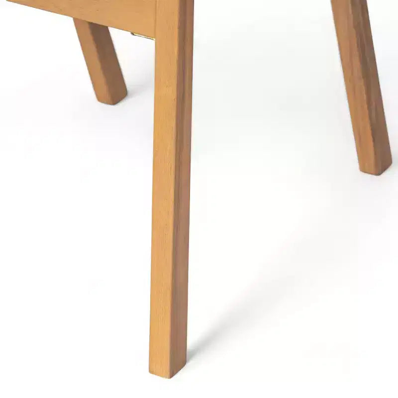 MAYEERTY Lot de 2 chaises de salle à manger en teck avec coussins textiles beiges pour salle à manger et patio
