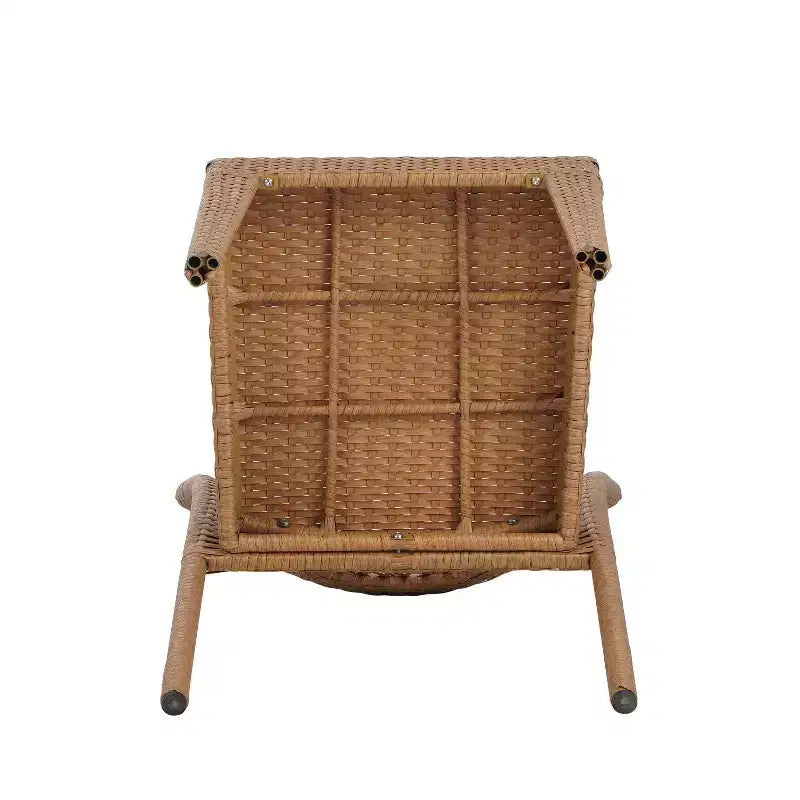 MAYEERTY Lot de 2 chaises d'appoint empilables Design KD Marron clair Peu encombrant pour cuisine et salle à manger