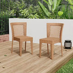 MAYEERTY Lot de 2 chaises d'appoint empilables Design KD Marron clair Peu encombrant pour cuisine et salle à manger