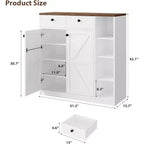 GustoWave Meuble à chaussures avec portes et tiroirs, meuble à chaussures haut de 107 cm avec 3 étagères réglables, meuble de rangement à chaussures à 4 niveaux
