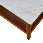 Teamson Home Kingston Table basse avec plateau en faux marbre et étagère de rangement, Noyer