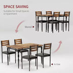 Ensemble de salle à manger industriel moderne, combo table et 4 chaises 5 pièces, table de cuisine peu encombrante avec pieds en métal pour maisons et appartements