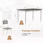Ensemble de salle à manger industriel moderne, combo table et 4 chaises 5 pièces, table de cuisine peu encombrante avec pieds en métal pour maisons et appartements