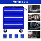 Servante d'atelier à 5 tiroirs avec roues, armoire de rangement à outils robuste et verrouillable pour garage, atelier et entrepôt