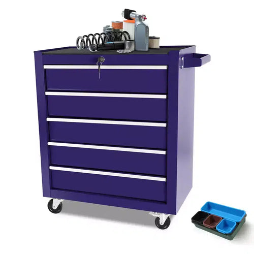 5-Drawer Rolling Tool Chest with Wheels, Heavy Duty Lockable Tool Storage Cabinet Organizer for Garage, Workshop & Warehouse