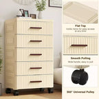 Acekool Meuble à Tiroirs en Plastique avec Roues, Boîte de Rangement à Roulettes, Organiseur Multi-Niveaux pour Chambre, Bureau, Maison4 Niveaux