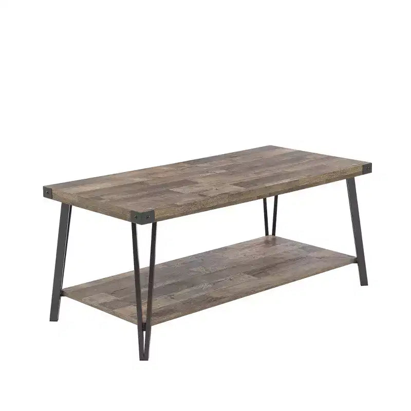 Table basse Probe Hues Modern Storage avec cadre métallique et étagère polyvalente