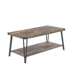 Table basse Probe Hues Modern Storage avec cadre métallique et étagère polyvalente