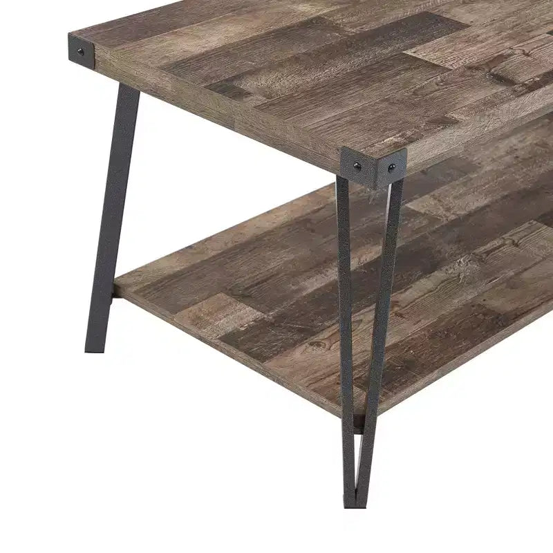 Table basse Probe Hues Modern Storage avec cadre métallique et étagère polyvalente