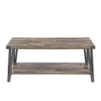 Table basse Probe Hues Modern Storage avec cadre métallique et étagère polyvalente
