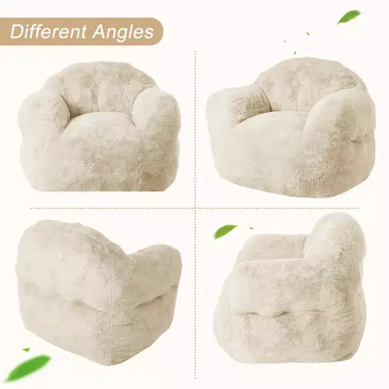 Pouf géant GustoWave pour chambre et salon, beige