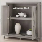 Bibliothèque à 5 étagères avec armoire de rangement, étagère en bois rustique de style ferme avec portes, meuble de rangement autonome à 5 niveaux pour salon, chambre à coucher
