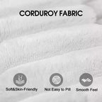 118,2 Tissu Côtelé Blanc Canapé Nuage en Forme de L Bricolage Canapés à Assise Profonde Design Double Couche Coussin Amovible Pas d'assemblage