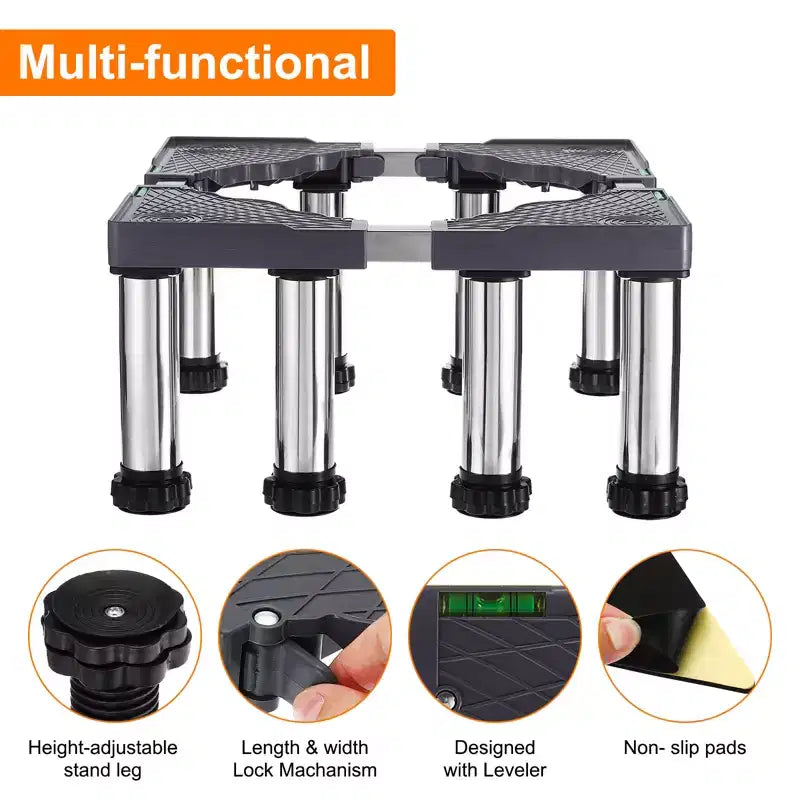 Unique Bargains 8 pieds solides Support de mini-réfrigérateur multifonctionnel et réglable