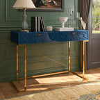 CLIHOME Table console/Bureau de 42 po moderne/contemporain avec 2 tiroirs