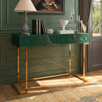 CLIHOME Table console/Bureau de 42 po moderne/contemporain avec 2 tiroirs