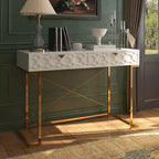 CLIHOME Table console/Bureau de 42 po moderne/contemporain avec 2 tiroirs