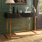 CLIHOME Table console/Bureau de 42 po moderne/contemporain avec 2 tiroirs