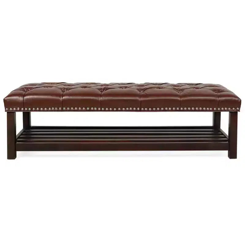 Banc de lit rembourré TUYOHW, banc de lit d'entrée pour chaussures, 60 avec garniture cloutée, banc en cuir rembourré, étagère à chaussures de salon, repose-pieds