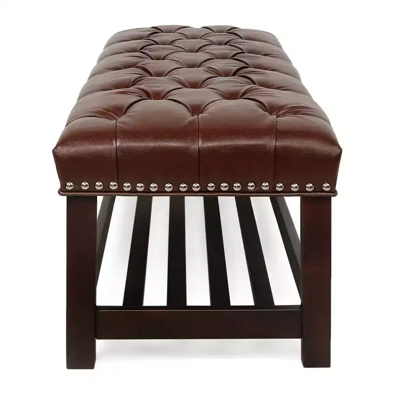 Banc de lit rembourré TUYOHW, banc de lit d'entrée pour chaussures, 60 avec garniture cloutée, banc en cuir rembourré, étagère à chaussures de salon, repose-pieds