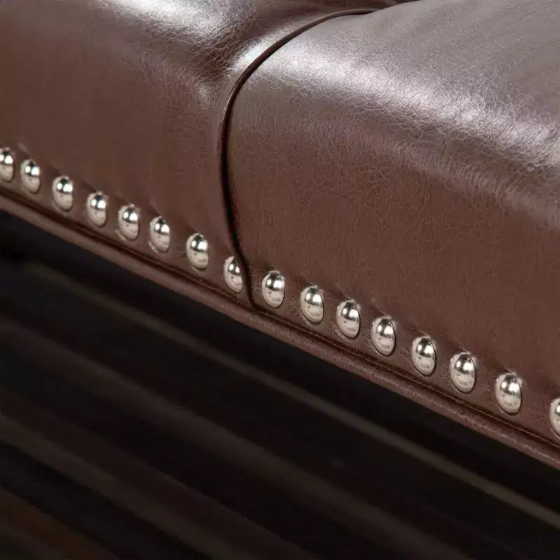 Banc de lit rembourré TUYOHW, banc de lit d'entrée pour chaussures, 60 avec garniture cloutée, banc en cuir rembourré, étagère à chaussures de salon, repose-pieds