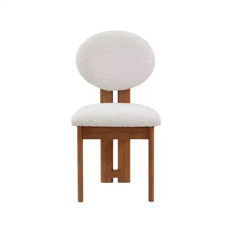 Meridian Furniture, Chaises de salle à manger en tissu bouclé Napa, Lot de 2