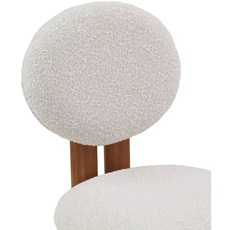 Meridian Furniture, Chaises de salle à manger en tissu bouclé Napa, Lot de 2