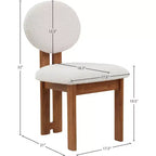 Meridian Furniture, Chaises de salle à manger en tissu bouclé Napa, Lot de 2