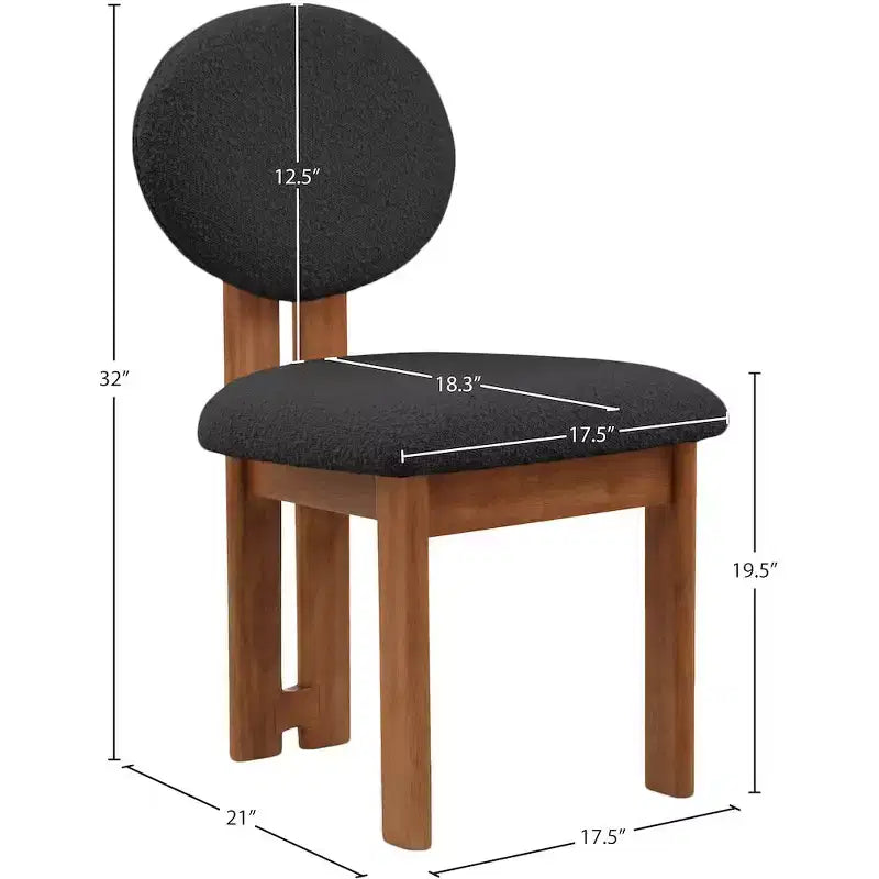 Meridian Furniture, Chaises de salle à manger en tissu bouclé Napa, Lot de 2