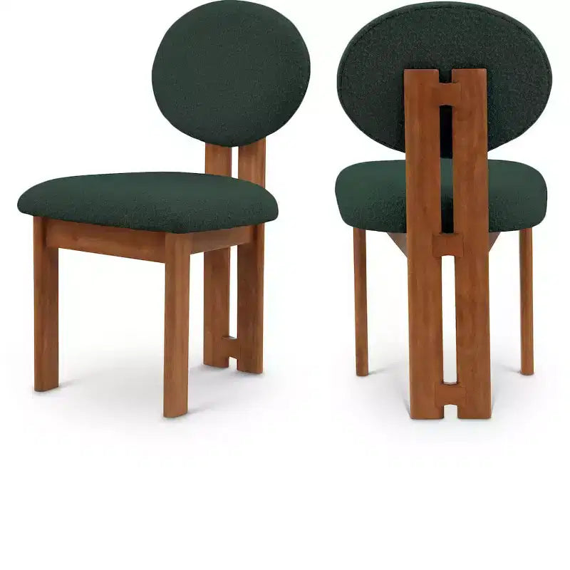 Meridian Furniture, Chaises de salle à manger en tissu bouclé Napa, Lot de 2