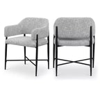Meridina Furniture,Dame Grey Fabric Upholstered Dining Chair, Set of 2