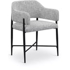 Chaise de salle à manger tapissée en tissu gris Dame, ensemble de 2, Meridina Furniture
