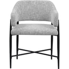 Chaise de salle à manger tapissée en tissu gris Dame, ensemble de 2, Meridina Furniture